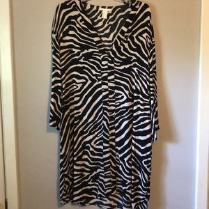 Zebra print kaftan dress